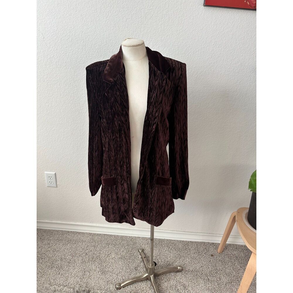 Di Marco Le Colleczzione Chocolate Velvet Women's Blazer Jacket